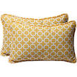 Outdoor Yellow and White Geometric Wicker Seat Cushions (Set of 2 ...