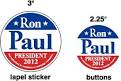 The Ron Paul buttons and lapel