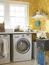 Chic Yellow Laundry Room - MyHomeIdeas.