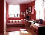 Interior: Small Modern Red Wall Colour Ideas Storage Bed Desk ...