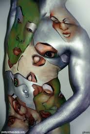 face piece with body painting