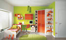 Bedrooms Kids Funny With Green Wall And Orange Furniture | MayaBabe
