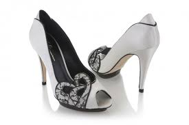 black and white peep toe wedding heels | Wedding Shoes Blog