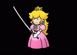 Princess Peach with a sword.
