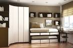 BEDROOM. Space Saving Beds: Bed And Study Compact Room With Beige ...
