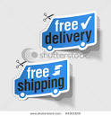 Free Delivery, FREE SHIPPING Labels. Vector. - 64301839 : Shutterstock