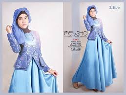 Balimo Neysha Blue | Baju Muslim GAMIS Modern