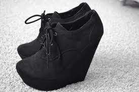 Ladies Wedge Shoes Lace Booties Wedges High Heel Platform Short ...