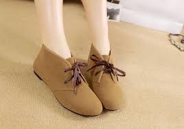 Preppy Brown Lace Up Flat Shoes on Luulla