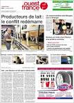 Journal OUEST FRANCE (France). Les Unes des journaux de France.