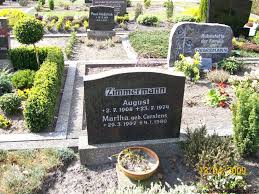 Grab von Martha Zimmermann (geb. Carstens) (20.03.1907-04.01.1980 ... - st134
