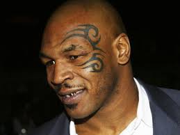 Mike Tyson With Writing Tattoo