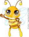 Royalty-Free (RF) Clipart Illustration of an Adorable Honey Bee Waving - 223850-Adorable-Honey-Bee-Waving-Poster-Art-Print