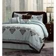 Fontaine Blue with Chocolate Brown Trim 7-piece Comforter Set ...