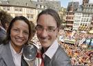 Inka Grings (L-R) Inka Grings and Birgit Prinz celebrate during a reception ... - German Women National Team Celebrate Euro RiFLxrxDm_-l