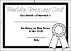 World's Greatest Dad Coloring Certificate - Printable Certificate ...