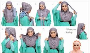 Cara Memakai Jilbab Pashmina Sifon Elegan