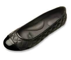 Womens Black Leather Ballet Flats - Quilted Leather Shoes By Pluggz.