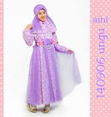 Baju Muslim Anak Aini Gamis 140906 - Ungu | Gamis Anak Perempuan ...
