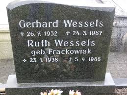Grab von Ruth Wessels (geb. Frackowiak) (23.01.1938-05.04.1988 ... - je456