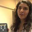 Sarah Malik of Handy Elephant shows off her app for managing contacts. - 121211.bbcnews.sarah_malik.large