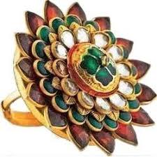 Kundan Meena Ring - Traditional Ring, Floral Meena Ring, Turquoise ... - floral-meena-ring-250x250