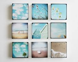 A set of 9 beach photo blocks - beach decor, turquoise, summer ...
