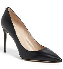 Valentino New Plain 100mm Black Leather Pointed Toe Pumps [1083 ...