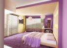 Luxury Light Bedroom With Purple Decor. Bedroom Design. Paint ...