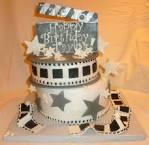 Movie Memorabilia Theme with One Movie Reel Fondant Cake