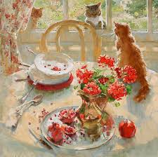 Cats and Flowers: Maria Pavlova Paintings - AmO Images - AmO Images - Cats_and_Flowers_Maria_Pavlova_Paintings_3
