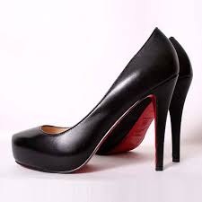 christian louboutin Simple pumps Black leather covered heels | The ...