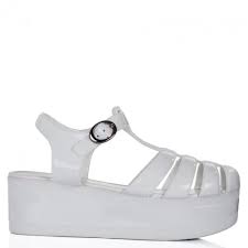 Buy HAWAII Wedge Heel Buckle Platform Flatform Jelly Sandal Shoes ...