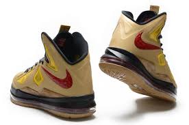 Cheap Outlet Nike Lebron 10 (X) Gold Red Basketball Shoes For Sale ...
