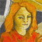 Detalle del retrato de Eva Feld pintado por Diego Barboza. - Barboza_Eva_Feld_1