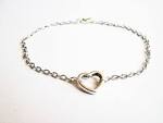 Heart Bracelet Silver heart bracelet Open heart by RobertaValle