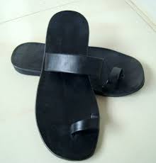 single band leather sandals black- -handmade sandals , indian ...