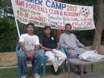 Riaz Ahmed with club official Talal Rana and secretary Tajamal ...