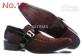 Men's Coffee Dress Shoes Italian Brand Man Corrected Grain Leather ...