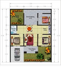 Gambar Desain Denah Rumah Minimalis Modern 1 Lantai 3 Kamar Tidur