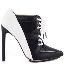 Shoes: lace up, heels, black and white, pumps, b&w, w&b, party ...