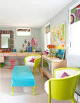 Living Room With Bright Furniture At Awesome Colorful Stunning ...