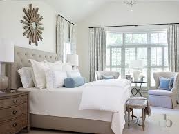 Gray Bedroom with Blue Accents - Transitional - Bedroom