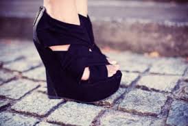 Shoes: clothes, heels, wedges, black dress, black wedges, black ...