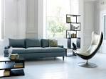 Minimalist Living Room Ideas with Comfortable Sofa and Shelf Unit ...
