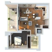 Denah Rumah Minimalis 1 Lantai dengan Empat Fungsi Ruang