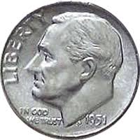 1951 D Roosevelt Dime Value | CoinTrackers
