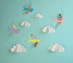 Birds and Clouds 3D Paper Wall Art/ Wall by goshandgolly on Etsy
