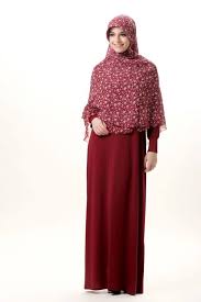Model Baju Muslim Wanita Terbaru Azka Maroon Kode 02