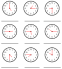 WHAT TIME IS IT? 15 Minute Intervals Worksheet